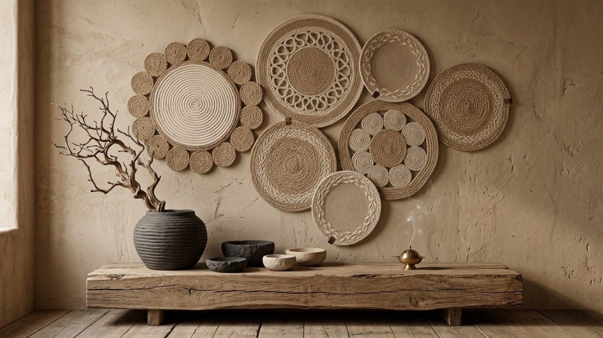 Jute & Cotton "Orbital" Wall Art Set - 7 Pieces - Image 3