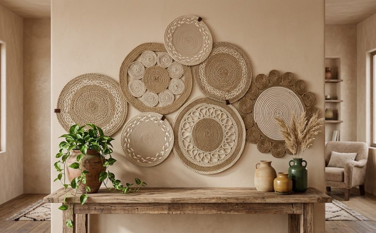 Jute & Cotton "Orbital" Wall Art Set - 7 Pieces - Image 2