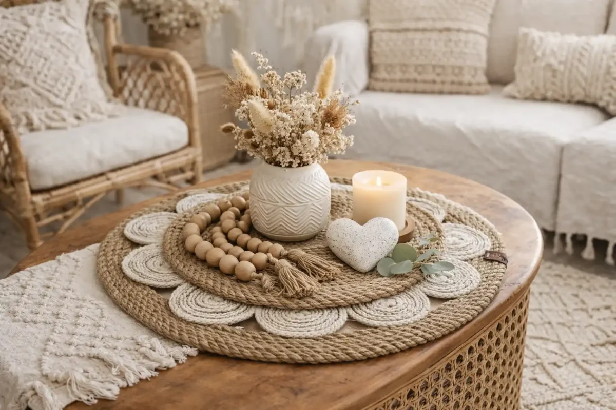 Floral Jute Coaster (33cm) - Image 3