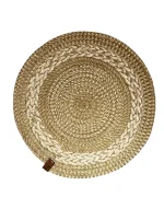 Luxury Jute & Gold "Serma" Braided Coaster – Handcrafted – 28 cm