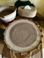 Braided Jute Coaster (40x40 cm) - Image 2